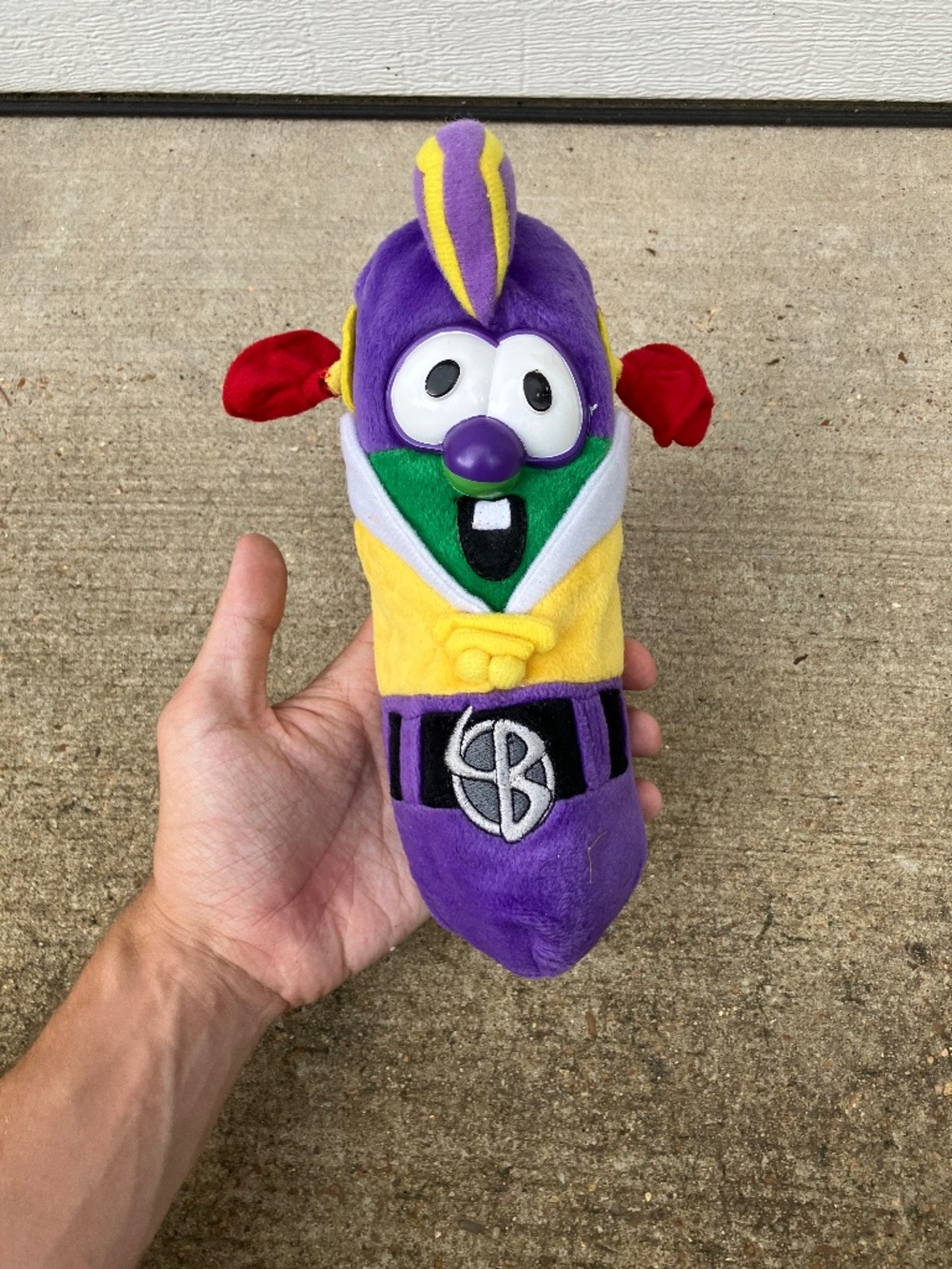 Veggie Tales Larry Boy Plush Cucumber Stuffed Toy Vintage Gibson Big Ideas 10"